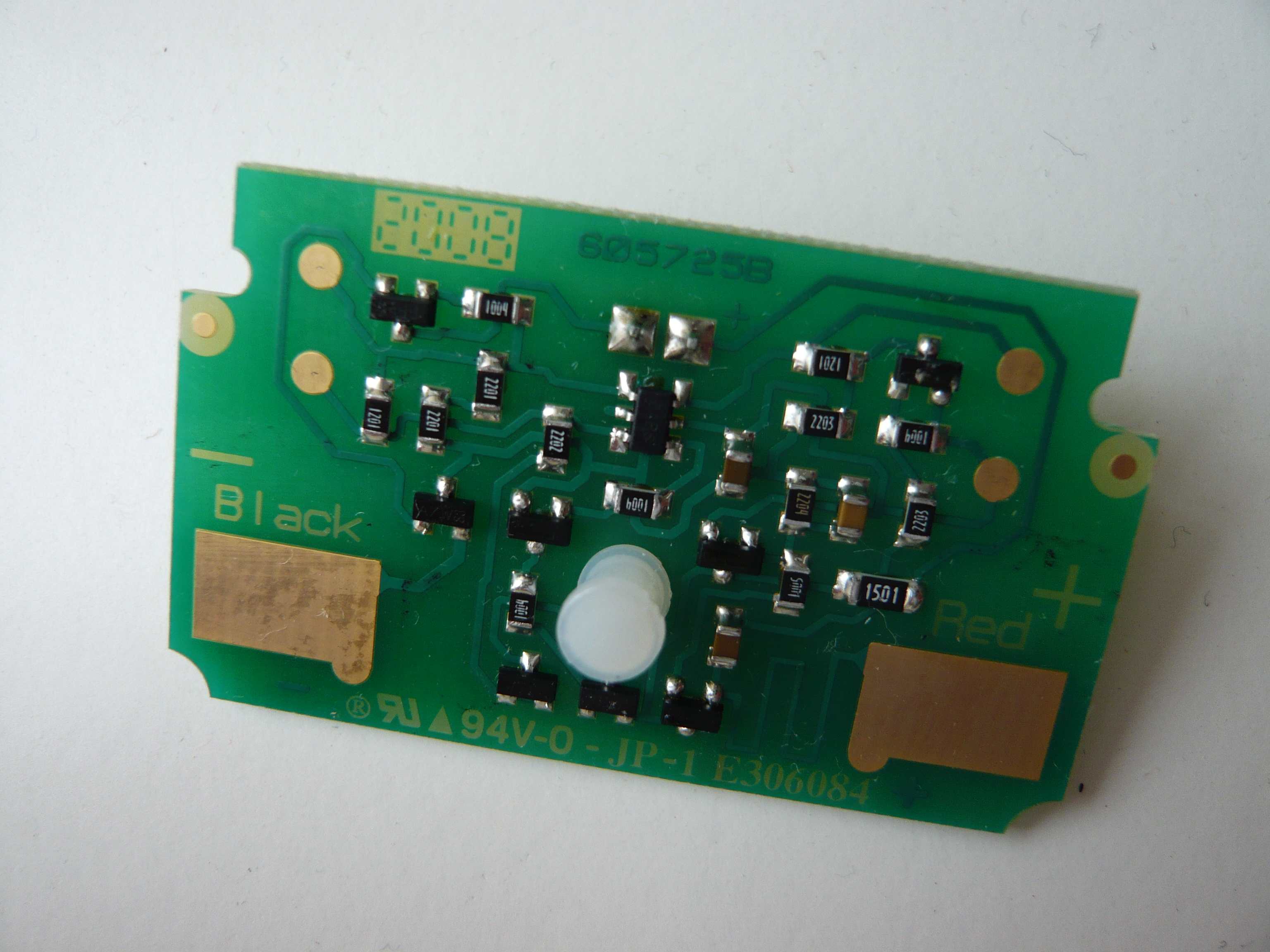 Rear view of battery charge indicator PCB for Arjo Trixie Battery Pack