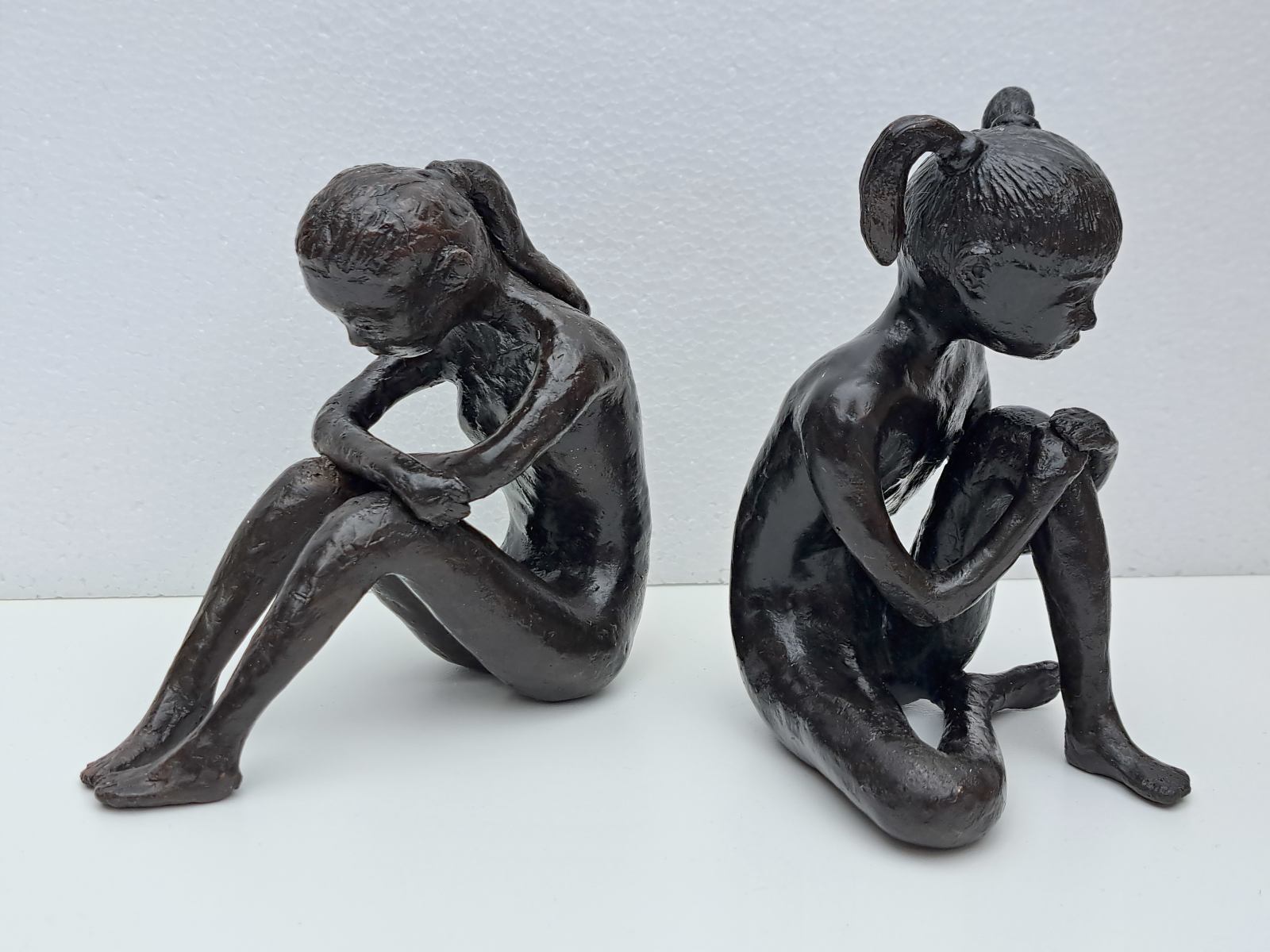 Brown patinated bronze figures