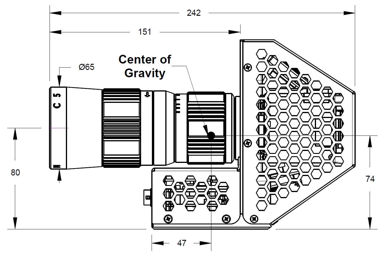 Drawing of  UAV camera housing