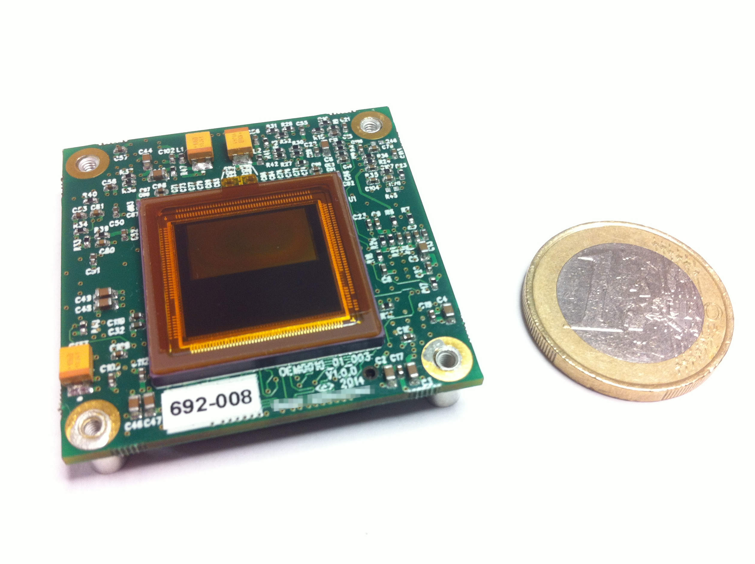 Close-up view of image sensor PCB