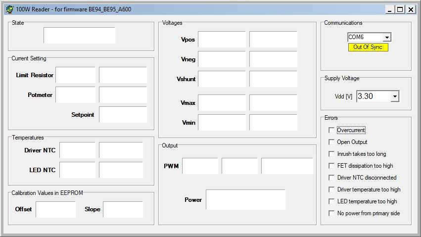 PC-software for testing LED driver