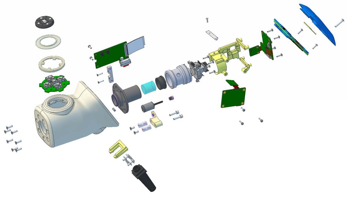 Exploded view of medical camera design