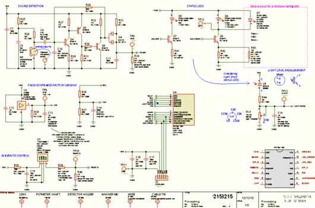 Electronics schematic of passive infrared motion detector