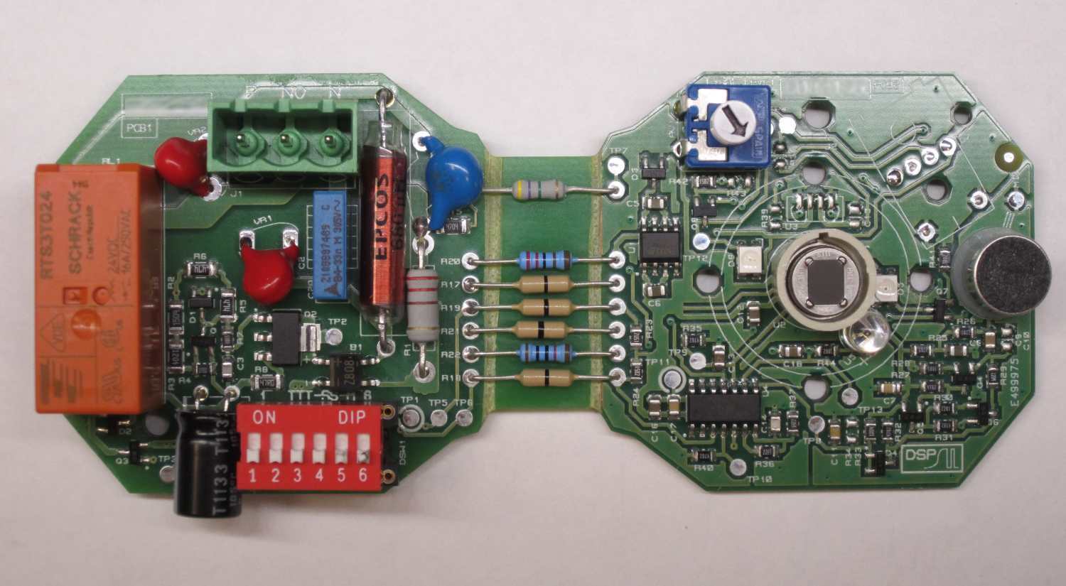 Electronics PCB of a passive infrared motion detector