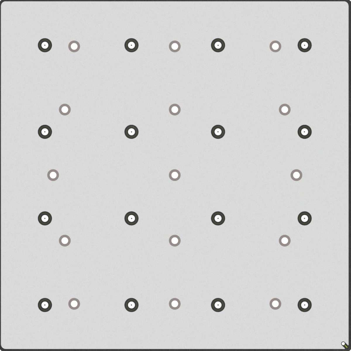 Rear side of a metallisation-wrap-through (MWT) solar cell